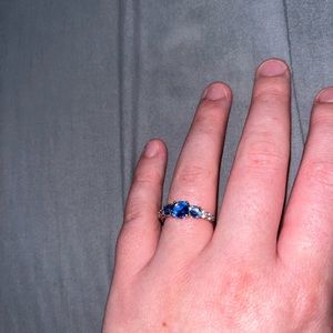 Beautiful lab created blue sapphire ring